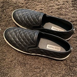 Steve Madden Black Slip Ons